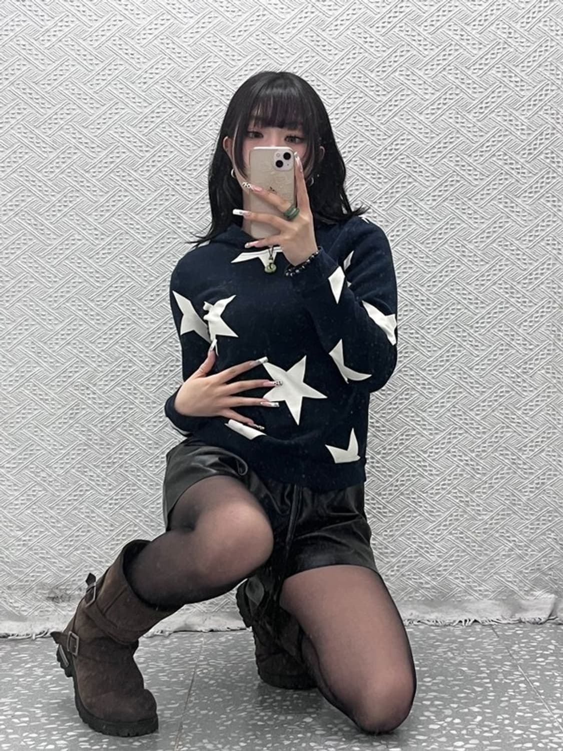 아디다스 스트릿 펑크 슈팅스타 도트 별 후드티 85 C11259 상품이미지2