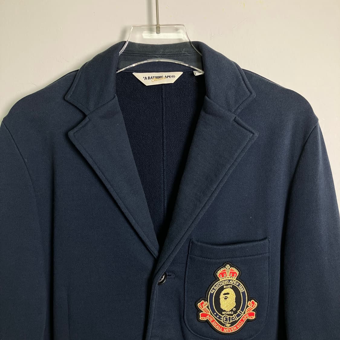 베이프 패치 네이비 코튼 블레이저 자켓 S 상품이미지4