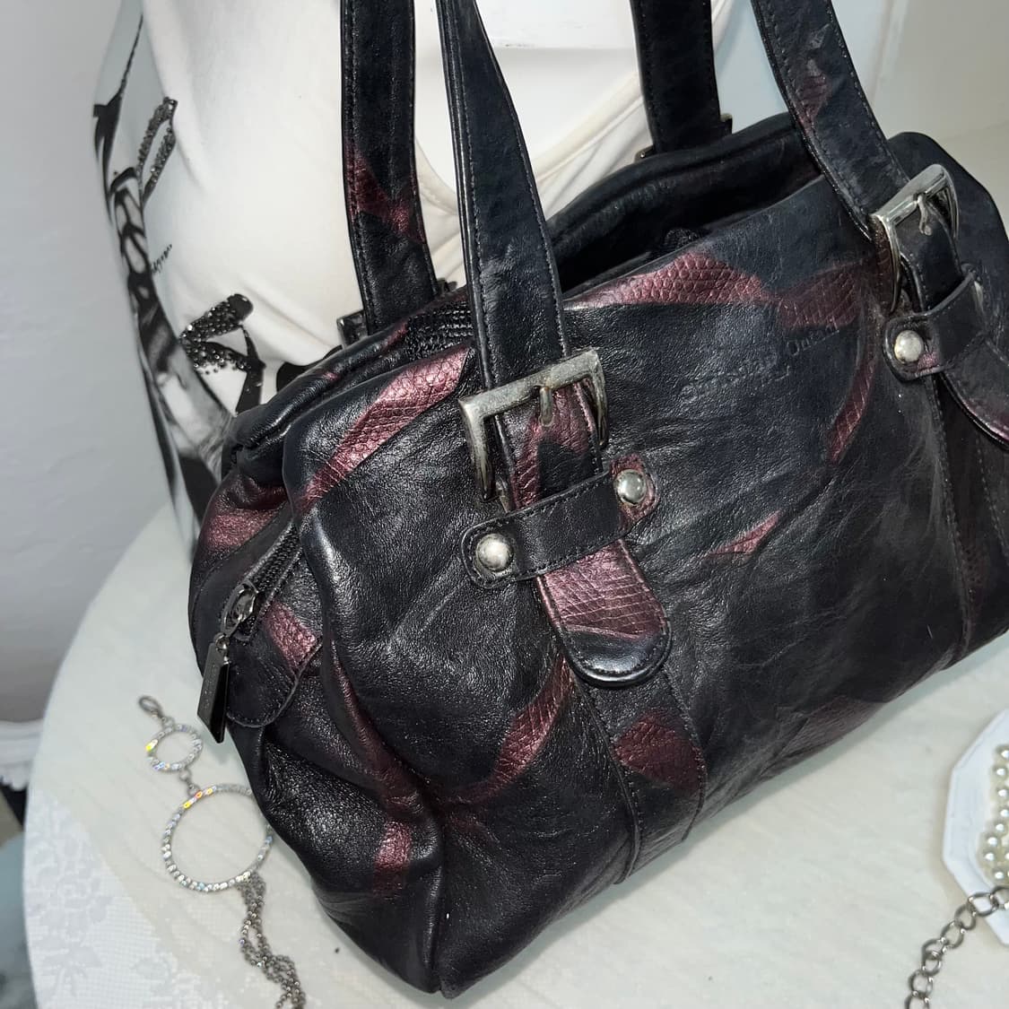 빈티지 레드 파에톤 숄더백 상품이미지3