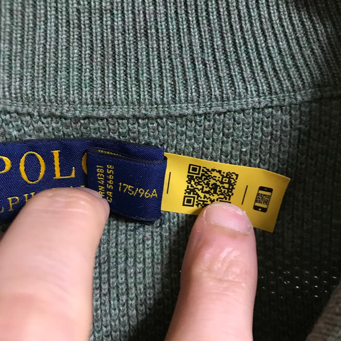폴로 랄프로렌 큐알정품 반집업니트 상품이미지4