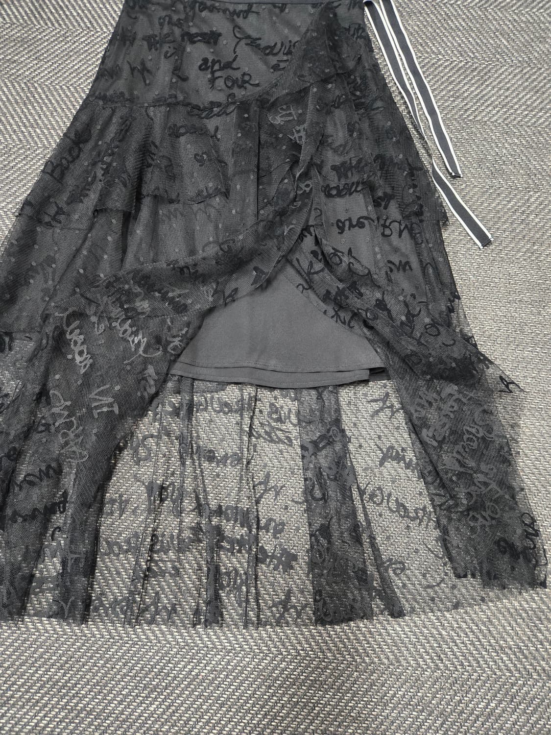 에고이스트 블랙 망사 스커트 상품이미지5