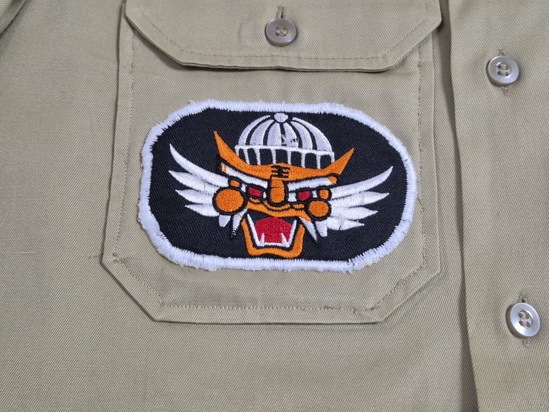 육군 구형 9공수특전여단 병장 정복 전투복 상의 카키 반팔 셔츠 (S) 상품이미지8