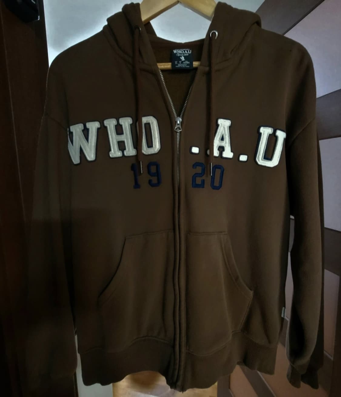 후아유 후드집업 브라운 상품이미지4