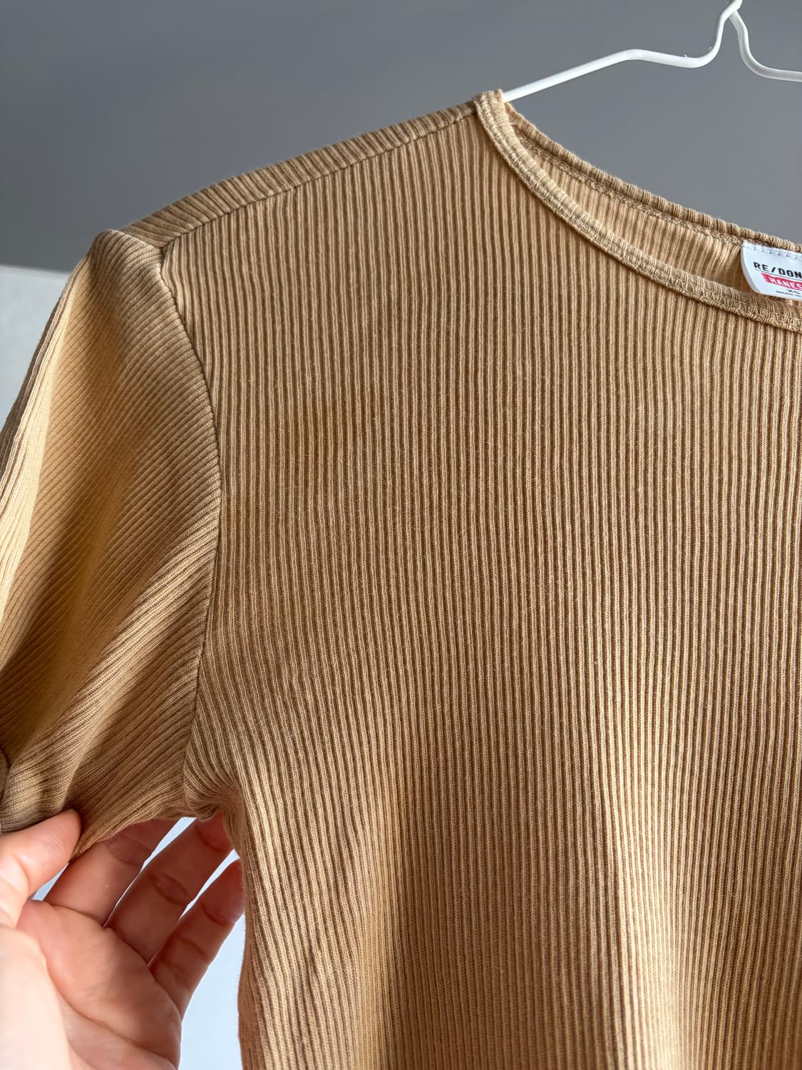 RE/DONE hanes 60s 리브 캡 슬리브 티셔츠 XS 리던헤인즈 상품이미지7