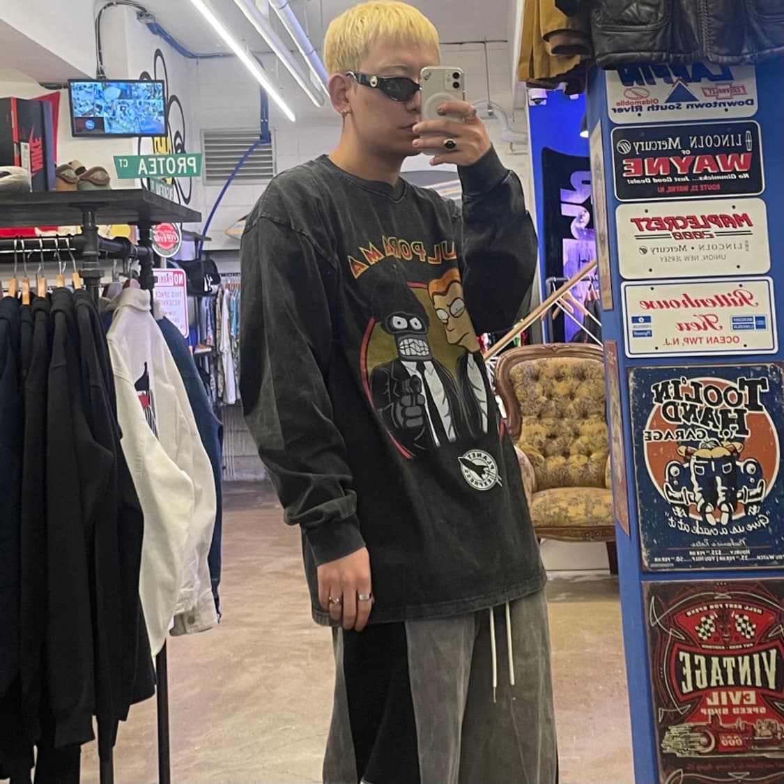 [데드스탁] 퓨처라마 피그먼트 워싱 긴팔 XL 상품이미지4