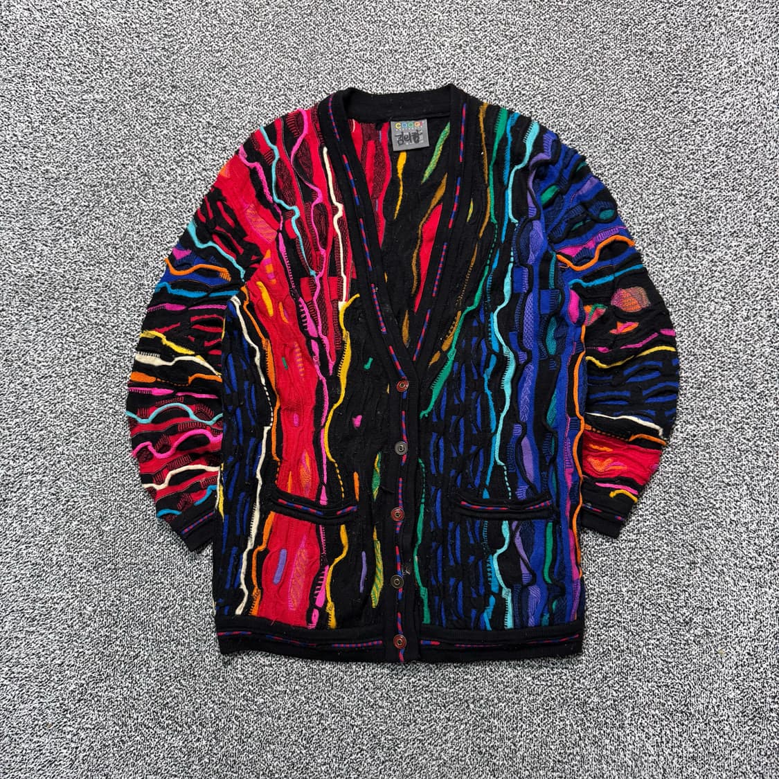 Name : 쿠지 하프 배색패턴 케이블 니트 가디건 :)  상품이미지1