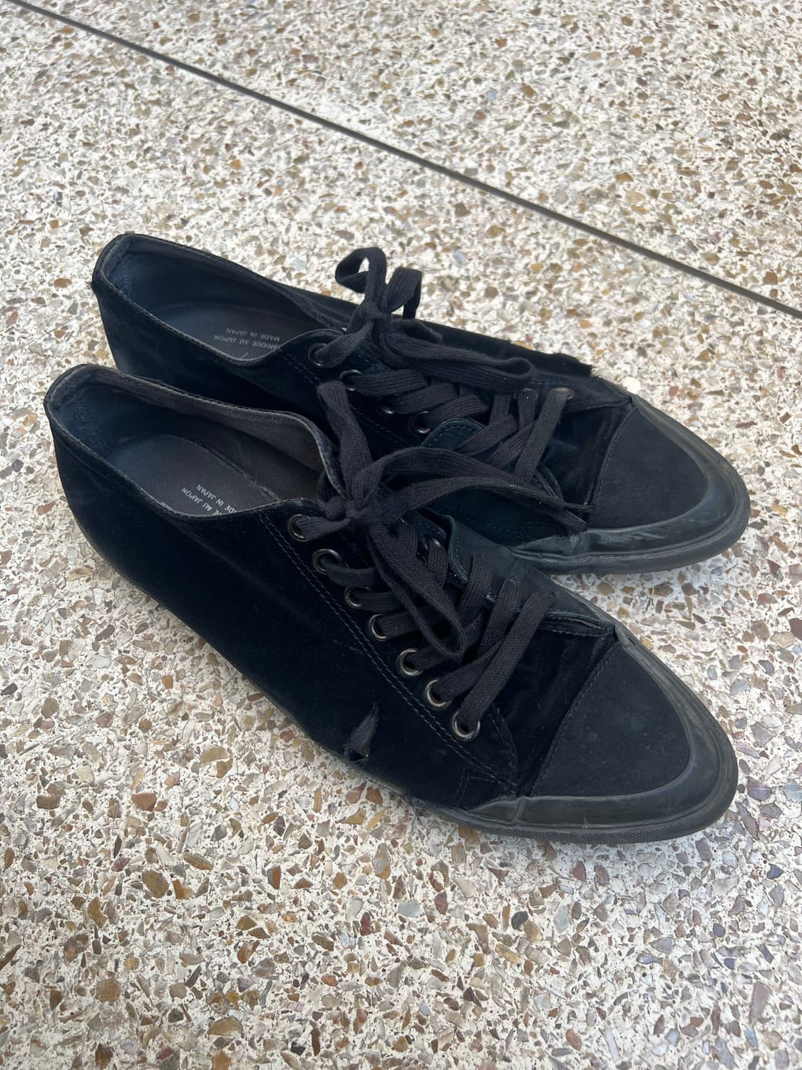 요지 야마모토 벨벳 가죽 스니커즈 상품이미지2