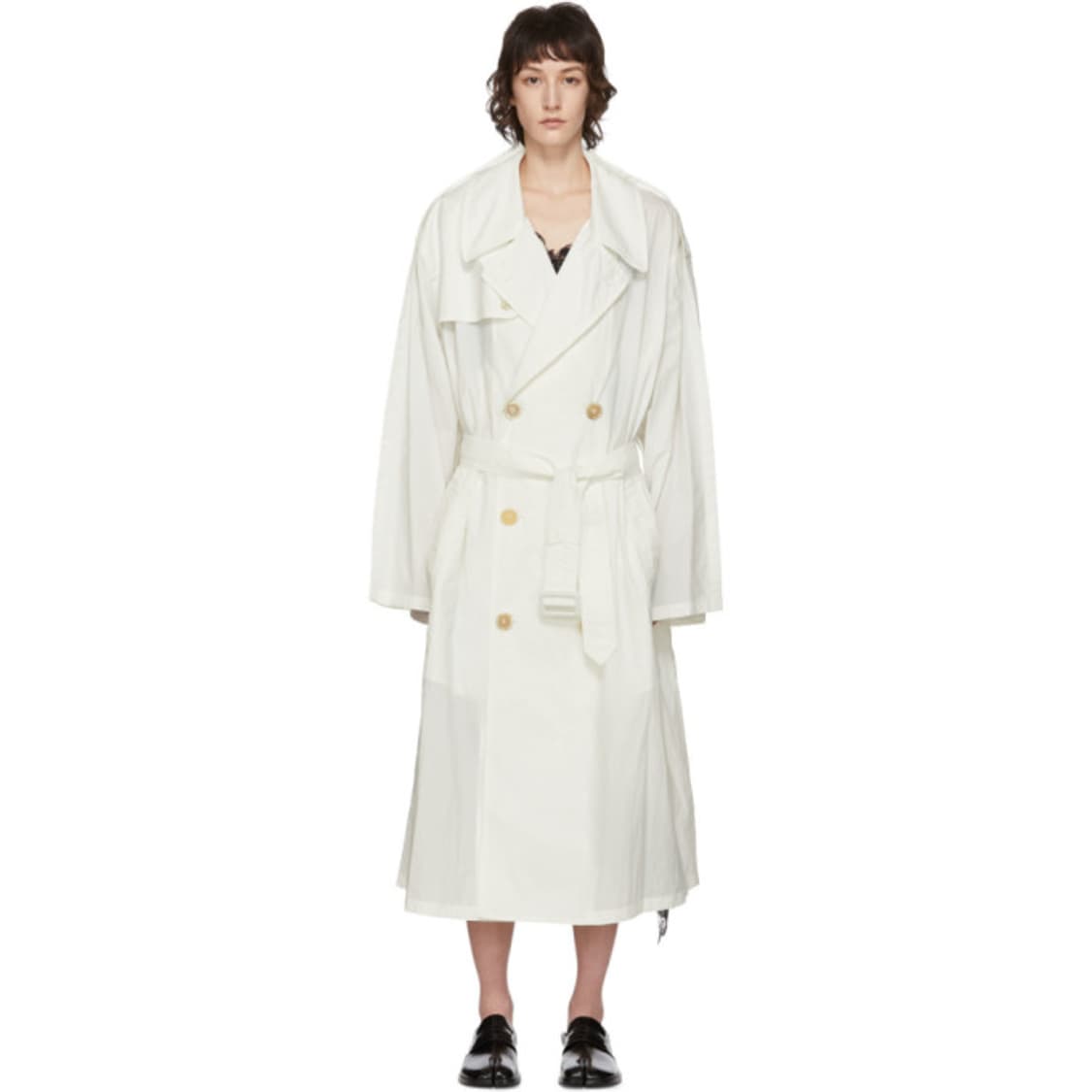 [새제품]마르지엘라 코트 오버사이즈 트렌치코트 더블코트 나일론 스티치 상품이미지4
