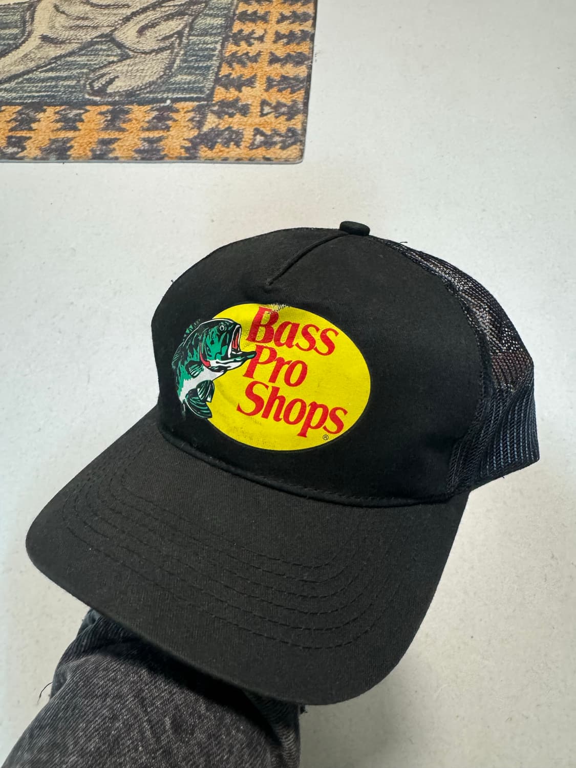 배스 프로샵 빈티지 프린팅 트러커캡 블랙 모자 스냅백 볼캡 상품이미지1