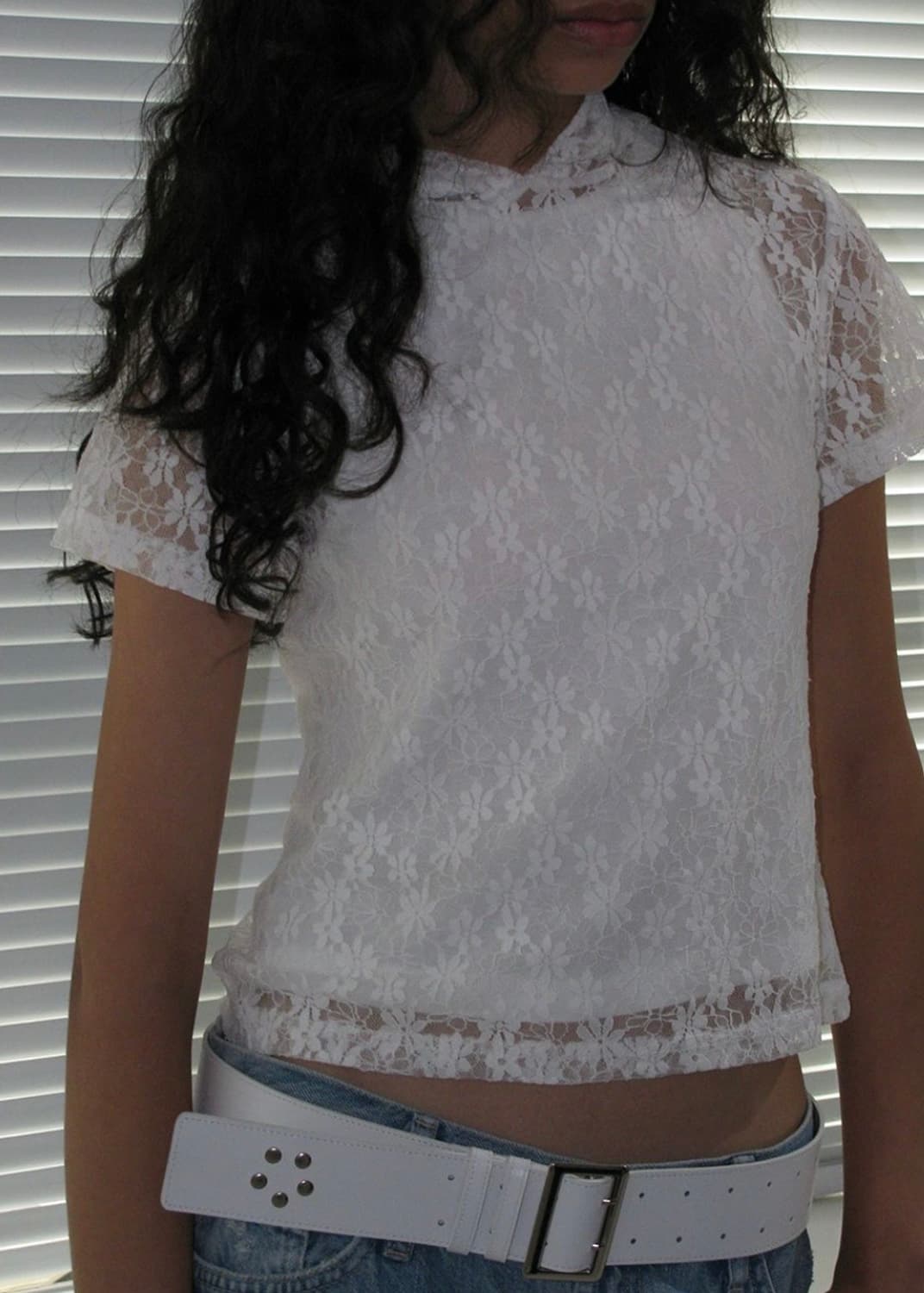 파르티멘토우먼 LACE HOODED SHORT SLEEVE TEE_WHI 상품이미지3