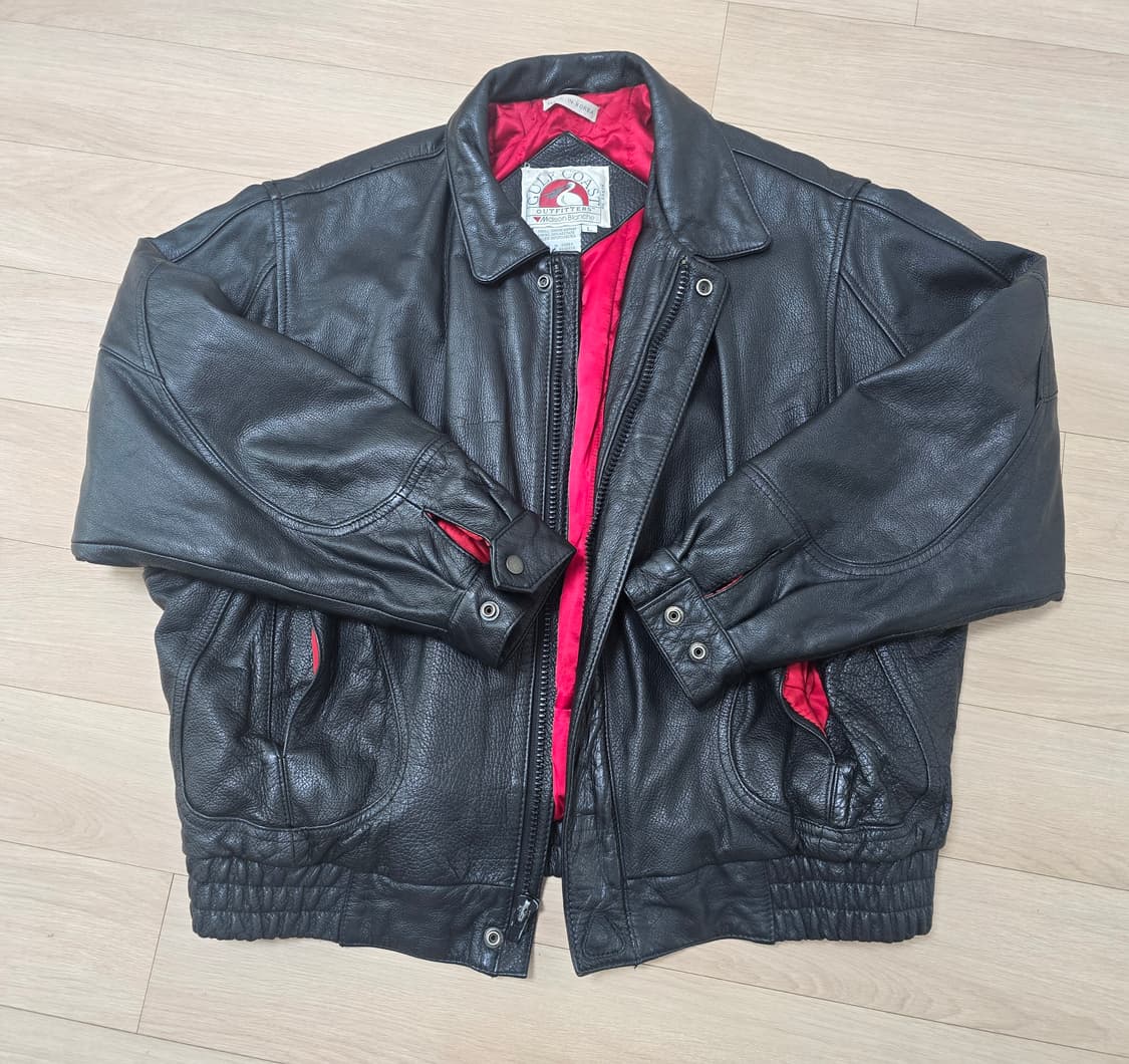 빈티지 Gulf Coast Outfitters 소가죽 봄버자켓 L 상품이미지1