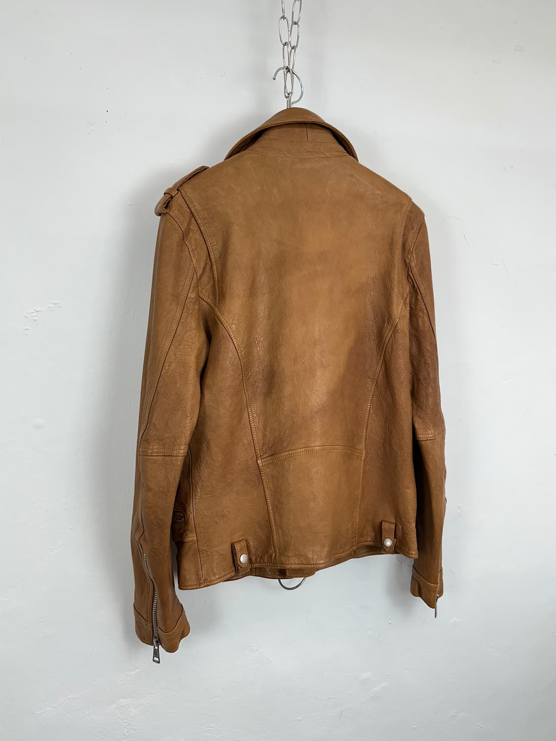 Multi-Zip Detail Lambskin Leather Jacket 상품이미지5