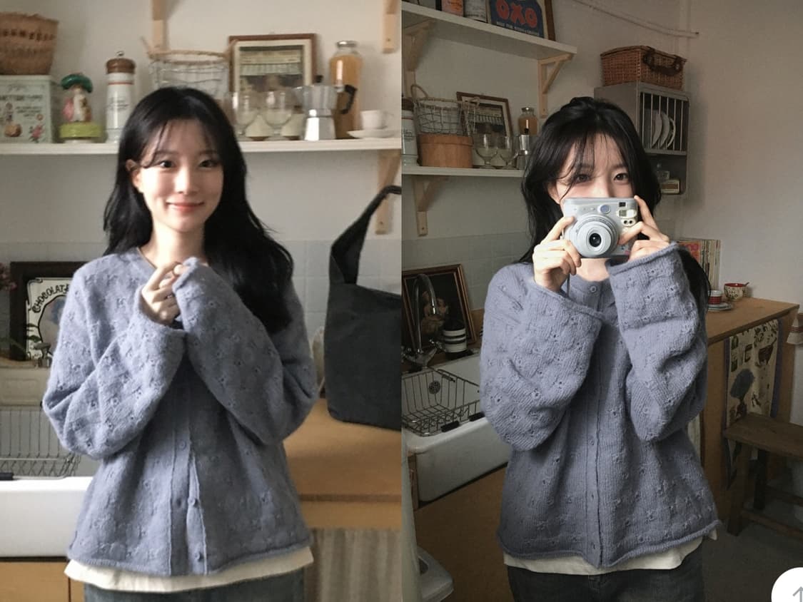 [새상품] 슬로우앤드 무드빈티지 스카시 니트가디건 상품이미지6