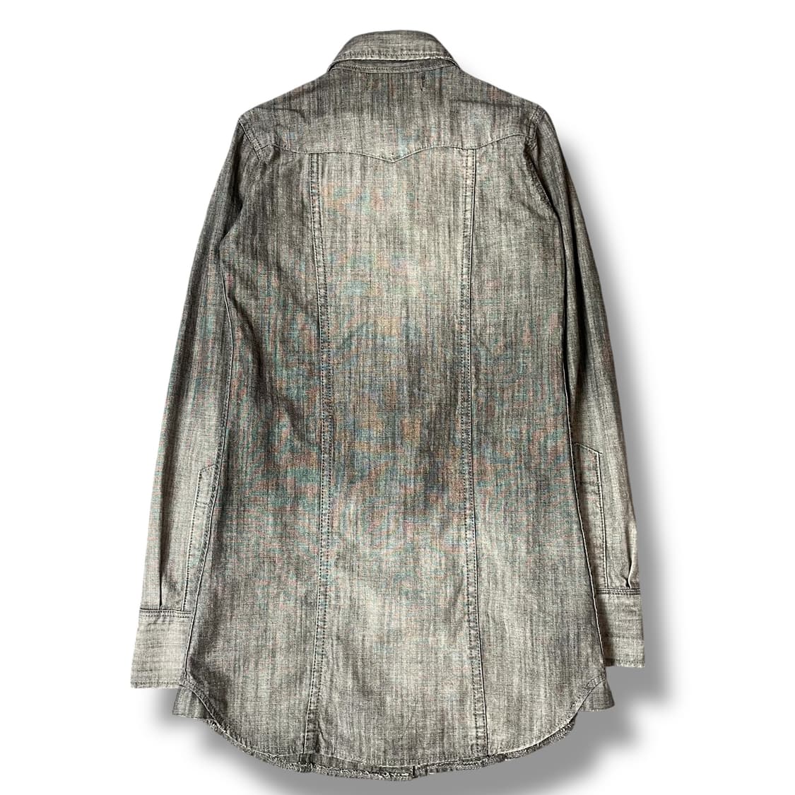 빈티지 흑청 웨스턴 워싱 그레이 셔츠 M 상품이미지2