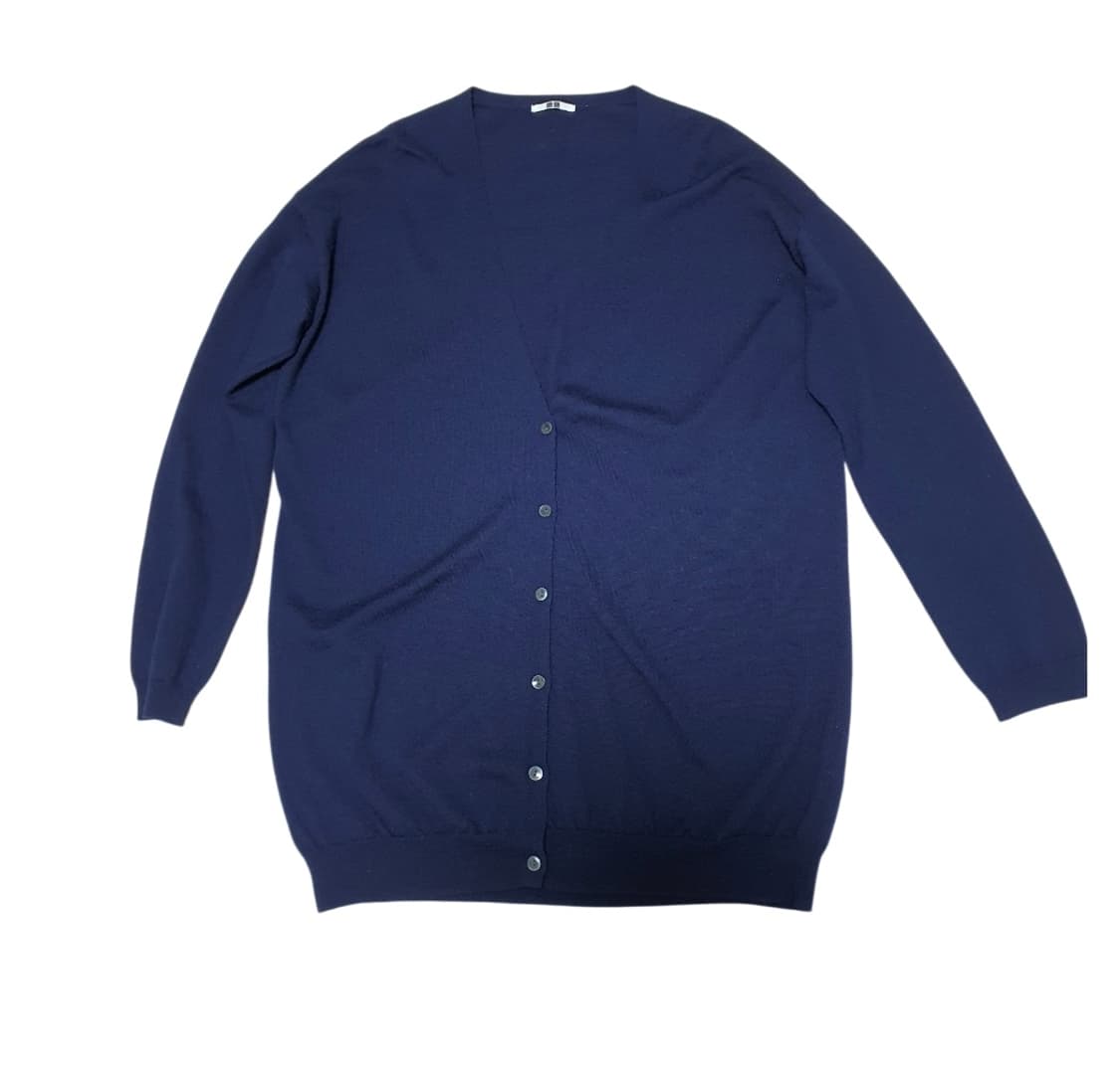 유니클로 울100 하프롱 가디건 L  55 반~66반 상품이미지4