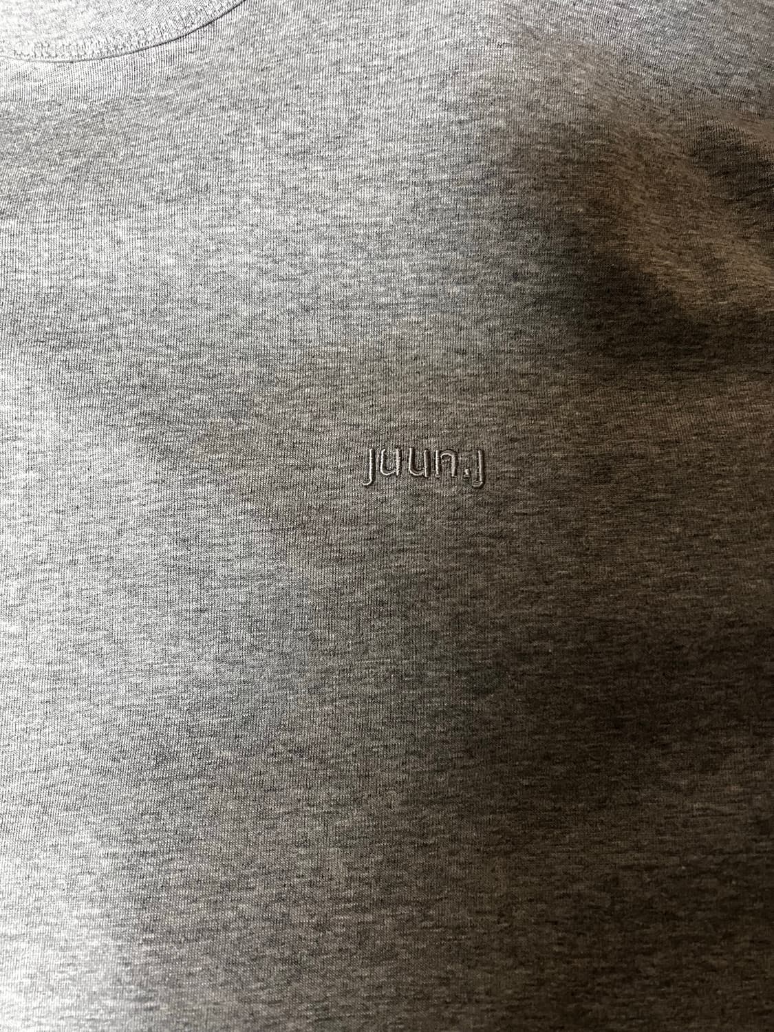 준지 자수 반팔 티셔츠 그레이 극미중고 상품이미지3