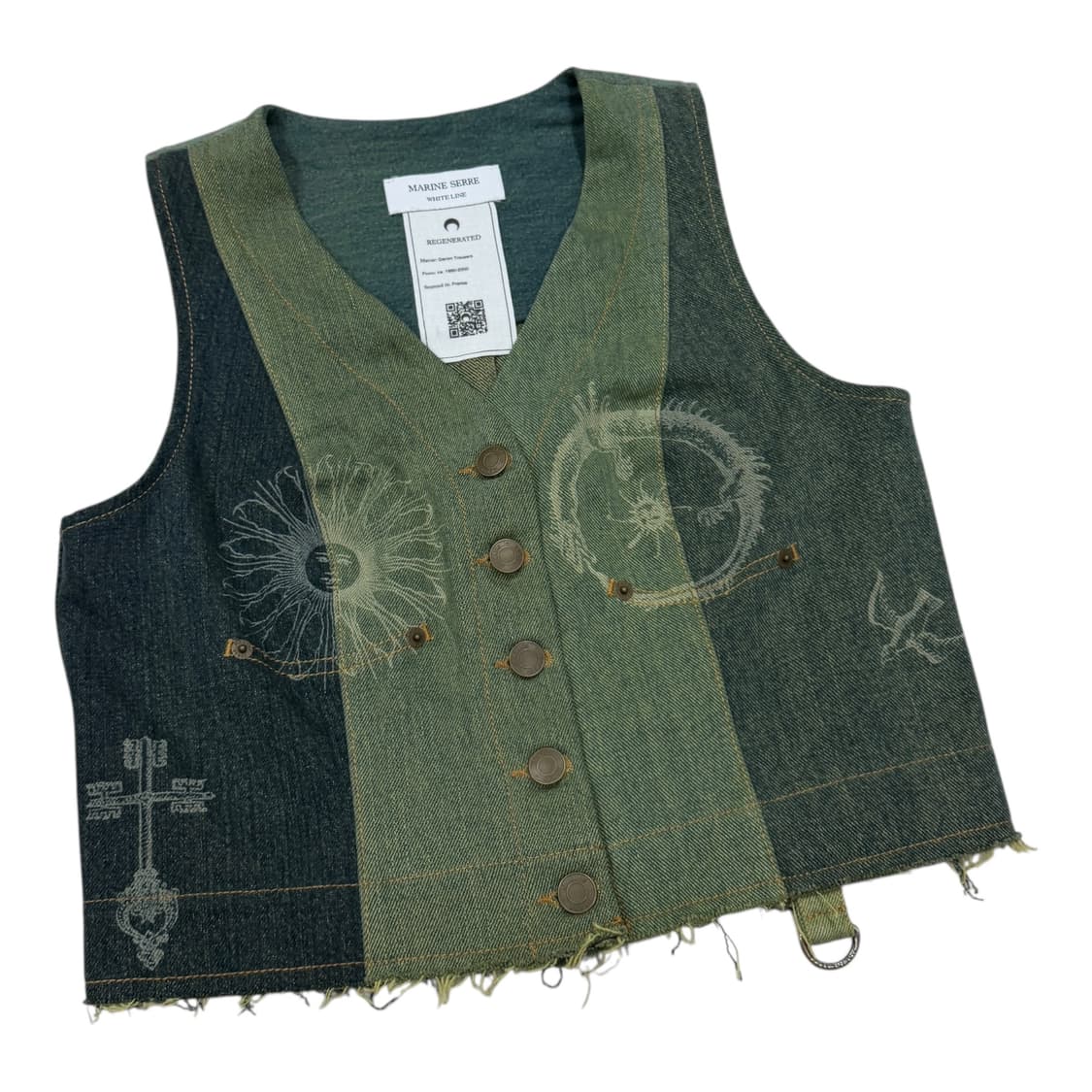 마린세르 그린 페트리코르 데님 베스트 조끼 S 상품이미지2