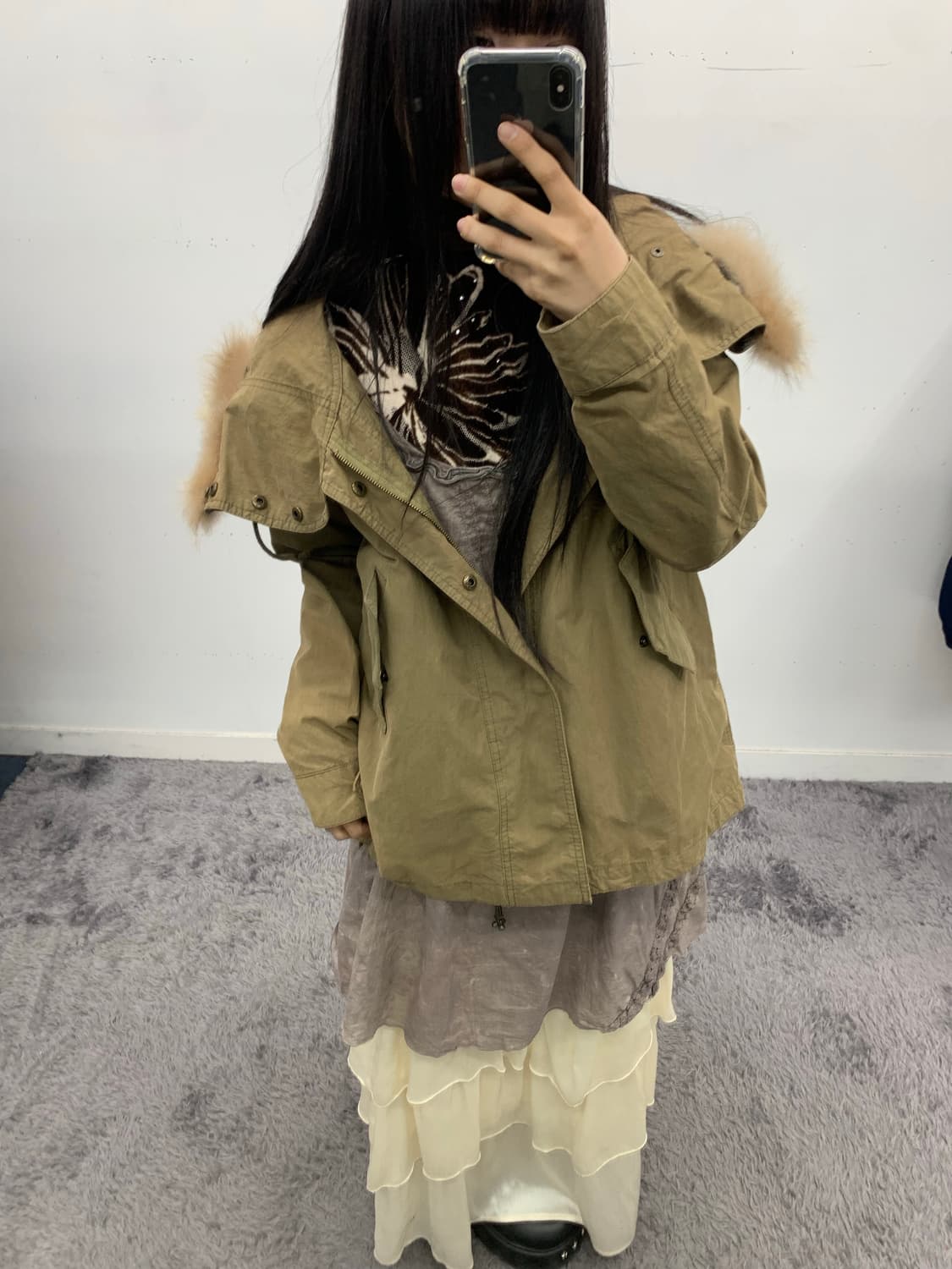 재패니즈 하프넥 패턴 디테일 슬리브 상품이미지2