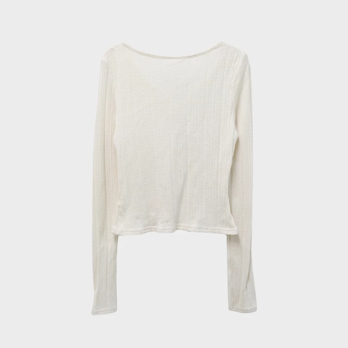 브이넥 레이스 셔링 포인트 긴팔 티셔츠 63597 상품이미지2