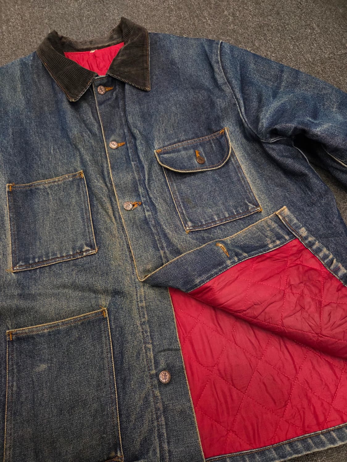 70's 빈티지 데님 초어자켓 상품이미지4