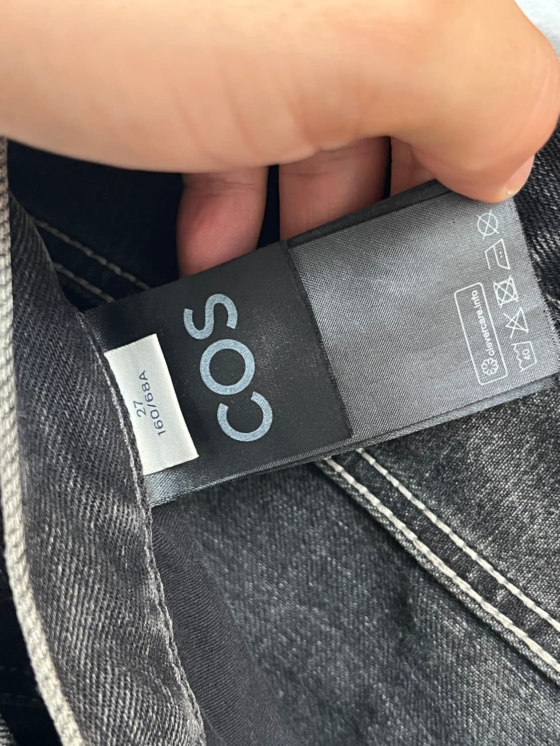 Cos 블랙 롤업 와이드 데님 팬츠 상품이미지6