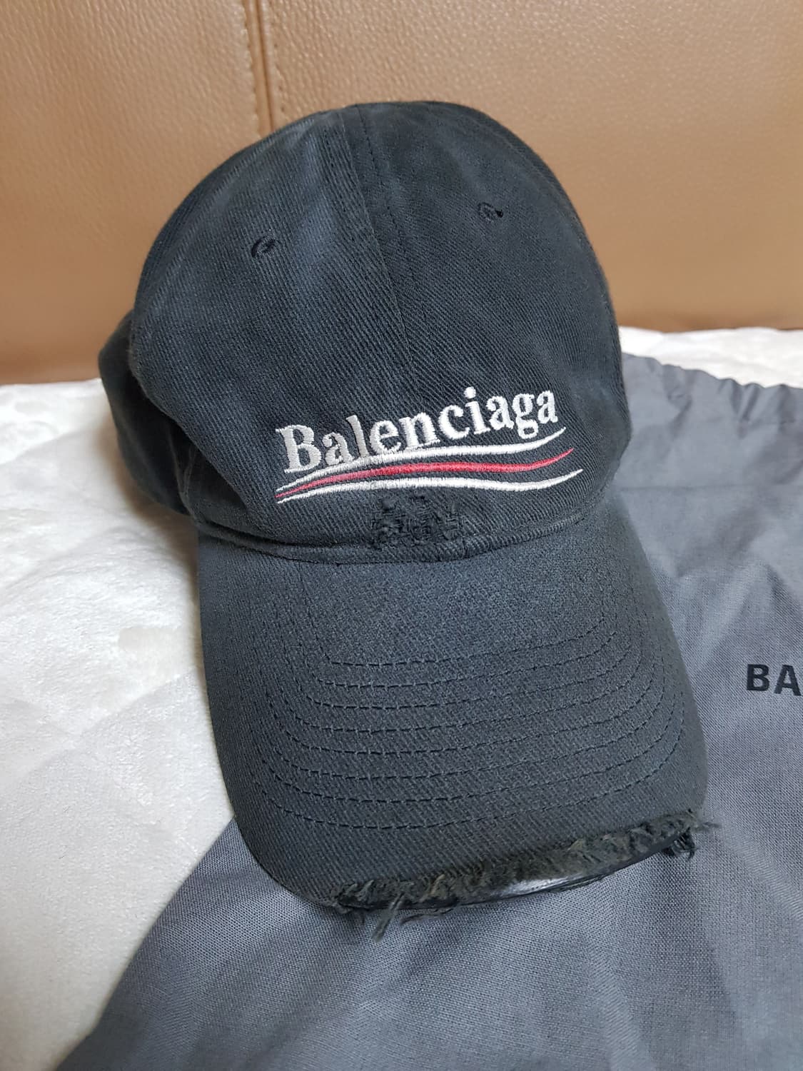 발렌시아가 디스트로이드 웨이브 모자 볼캡 블랙 상품이미지2