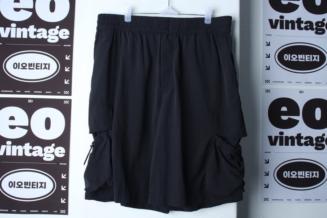 (L-XL) 자라 반바지 팬츠 카고 밴딩 블랙 폴리-P9932 상품이미지2