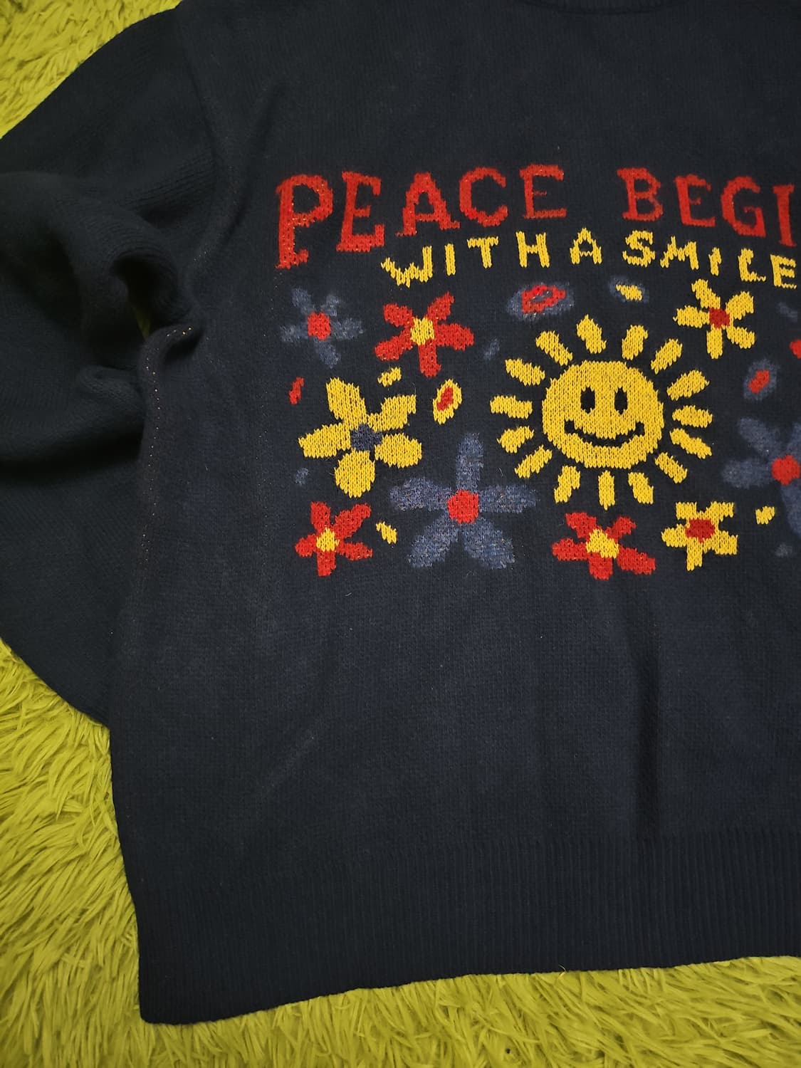 빅웨이브 자수 니트 XL 상품이미지3