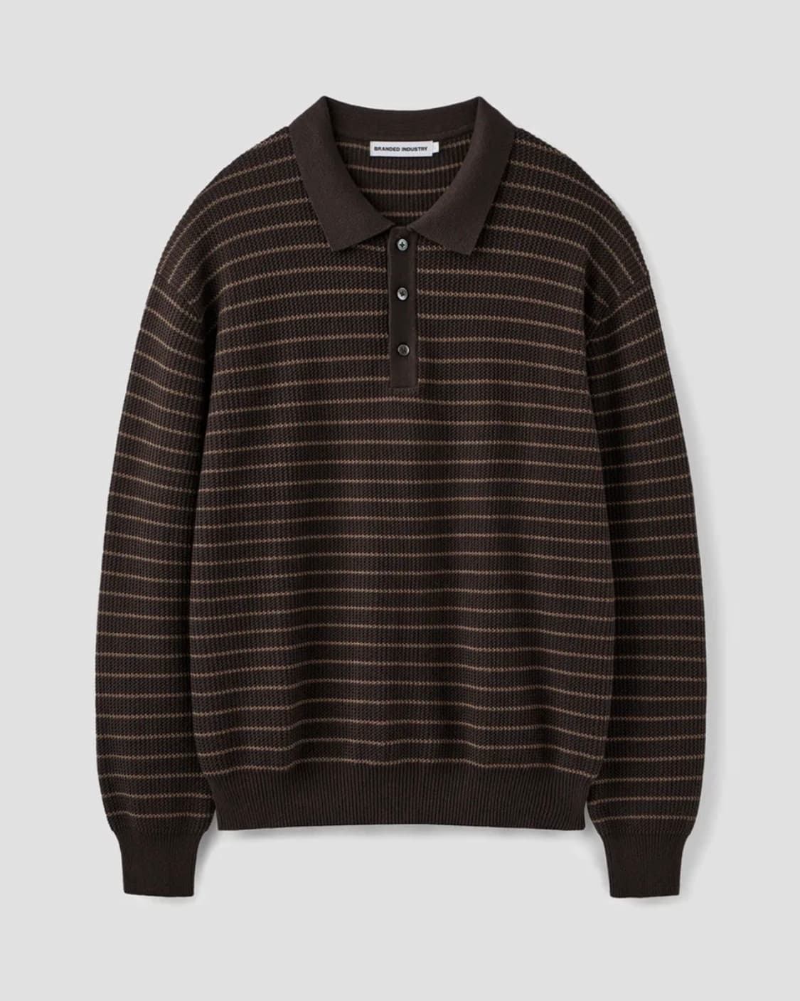 브랜디드 하드 트위스트 폴로 니트 브라운 L 상품이미지1