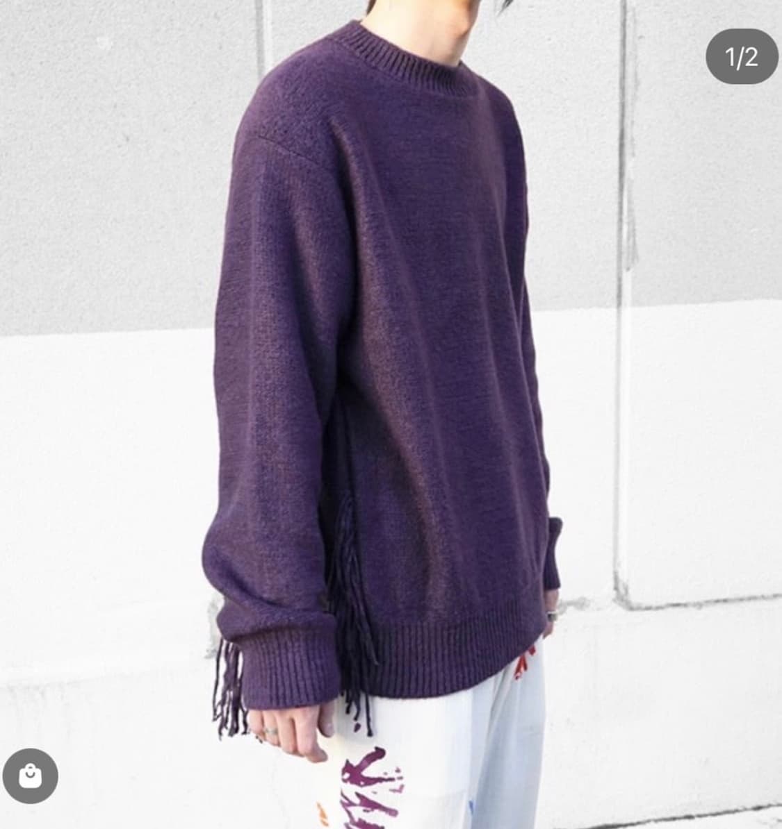 언유즈드 22s/s  실크 프린지 니트 상품이미지3