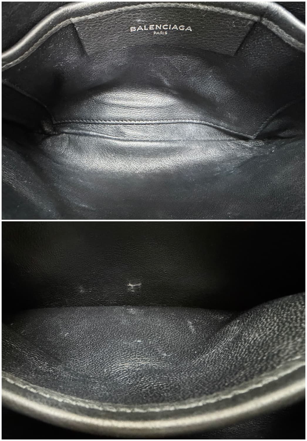 발렌시아가 에브리데이 로고 프린트 카프스킨 플랫 파우치 클러치백 상품이미지4