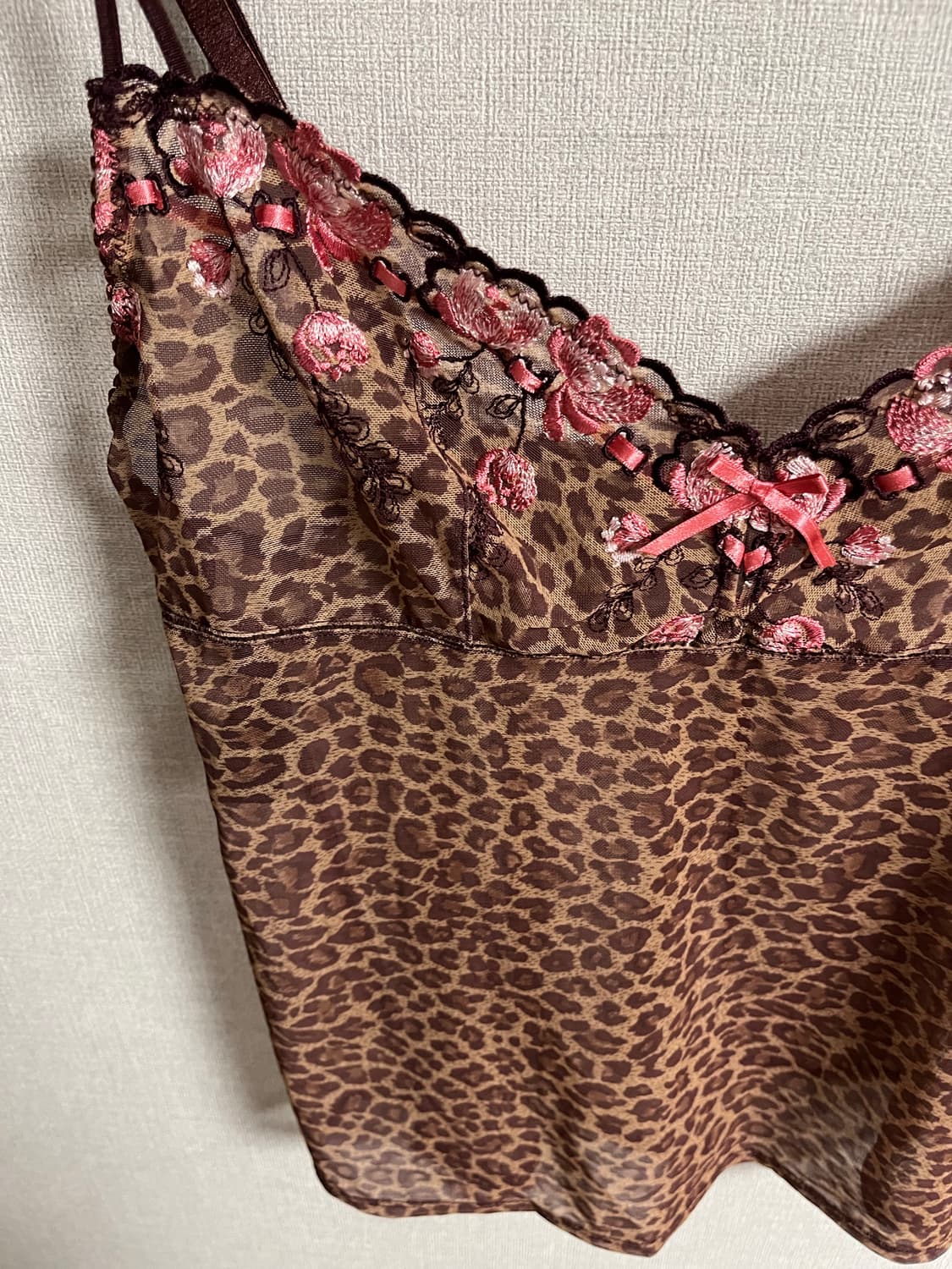 [히메갸루 / 오네갸루 / 갸루] 호피 플라워 슬리브리스 나시 상품이미지2