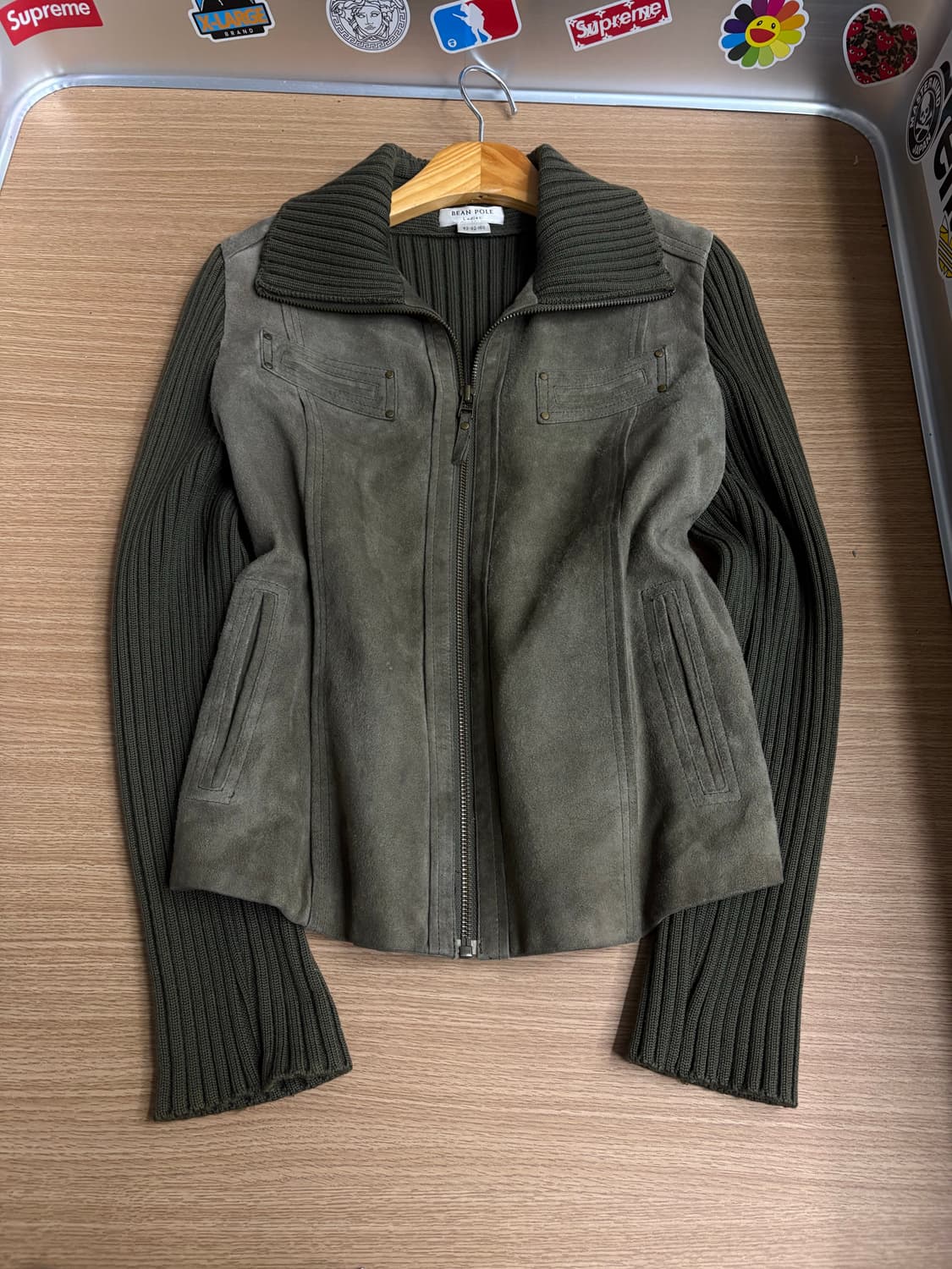 y2k 스웨이드 워싱 니트집업 상품이미지1