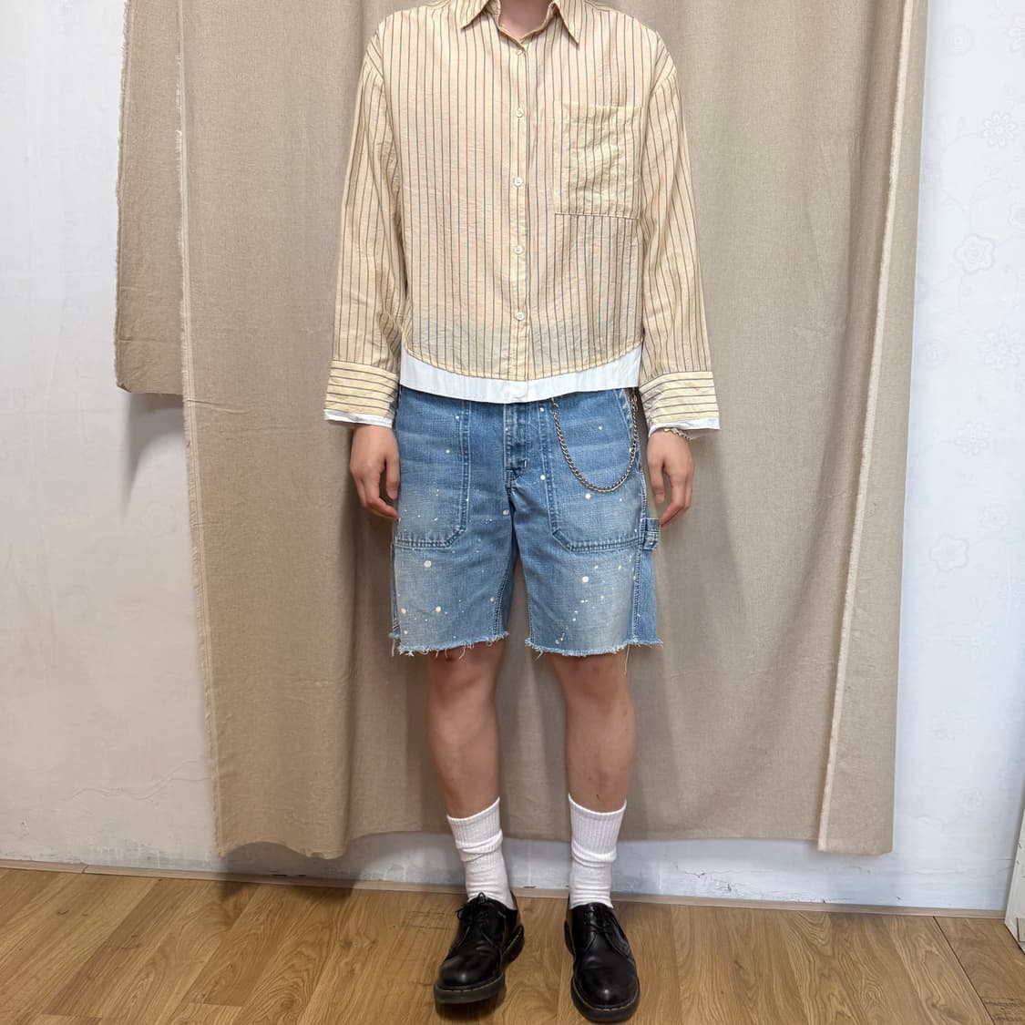빈티지 스트라이프 크롭 셔츠 상품이미지9