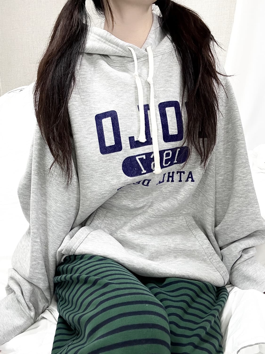 폴로 신형 빅로고 그레이 후드 상품이미지4