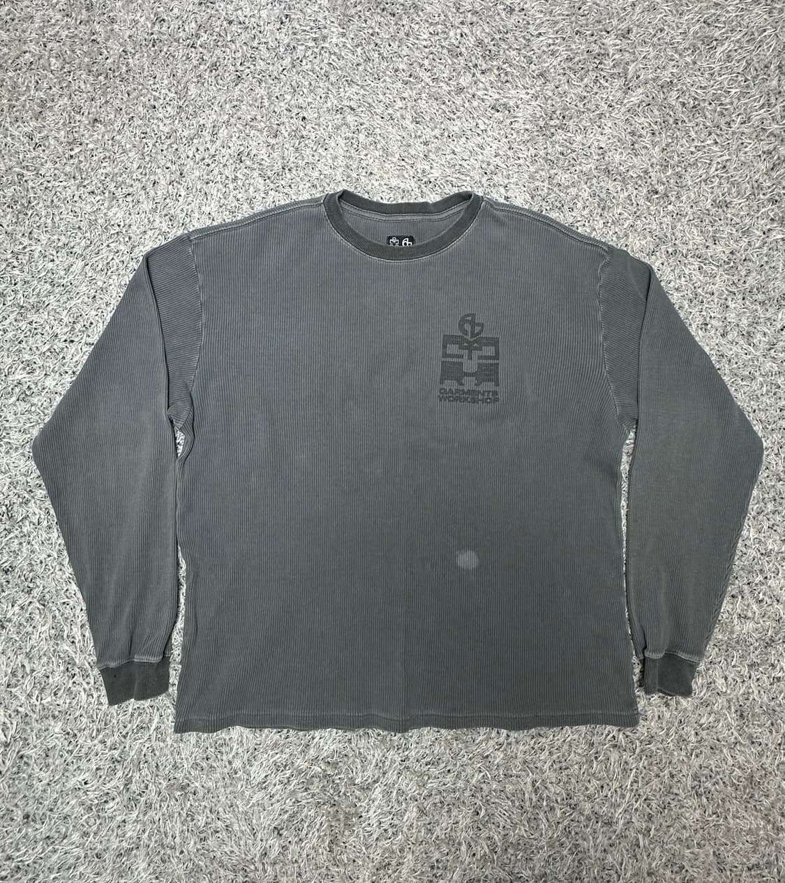 폴리테루 X 노매뉴얼 오버다이드 롱슬리브 카키그레이 상품이미지1