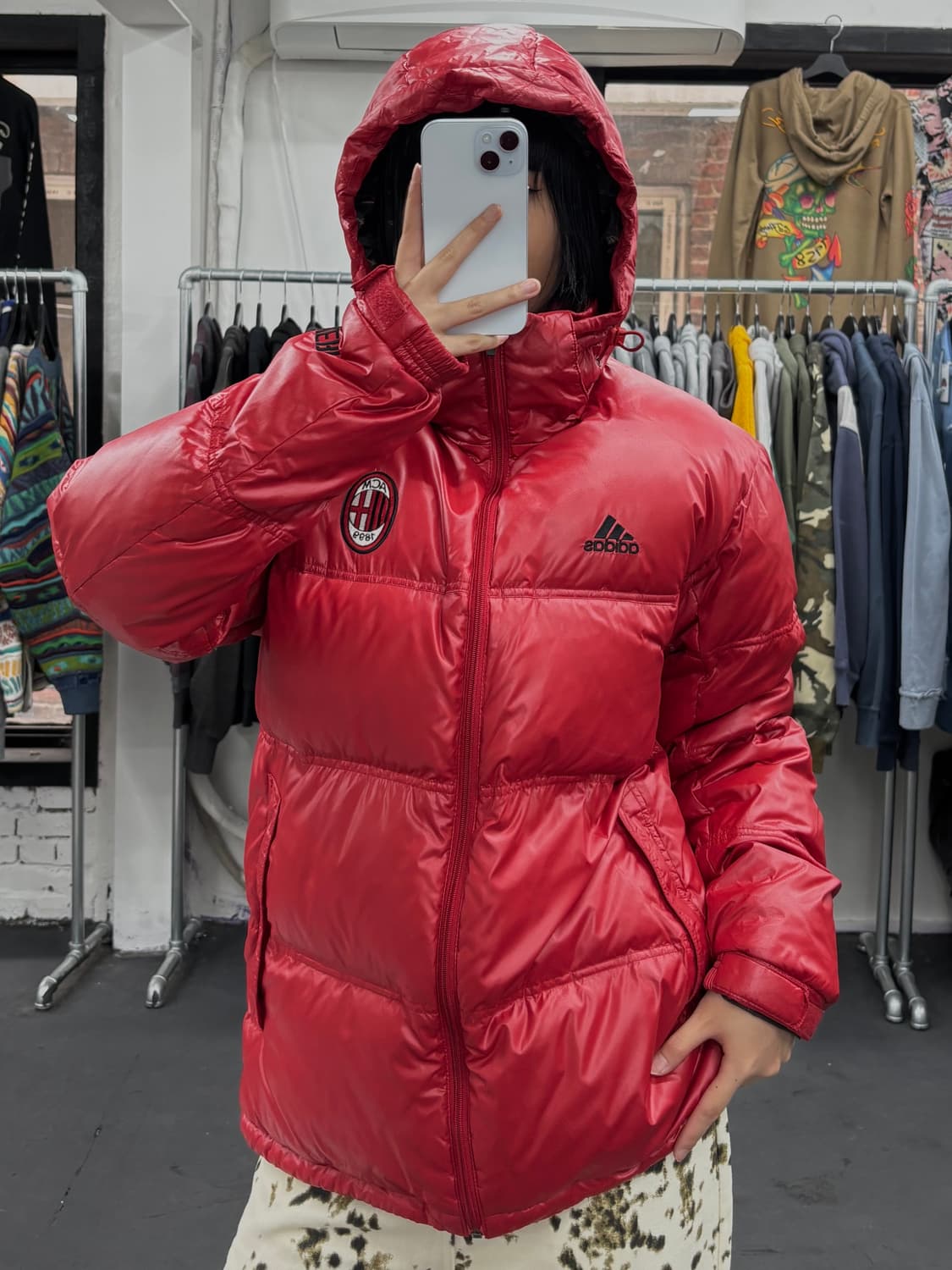아디다스 AC밀란 레드 패딩 상품이미지4