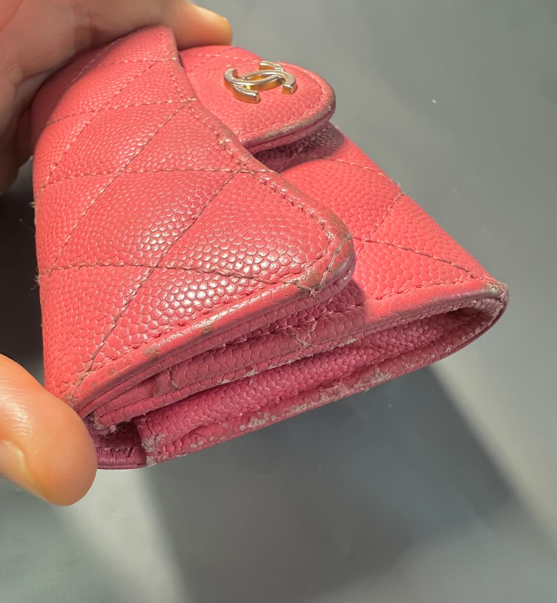 샤넬 클래식 지갑 캐비어 핑크 상품이미지6