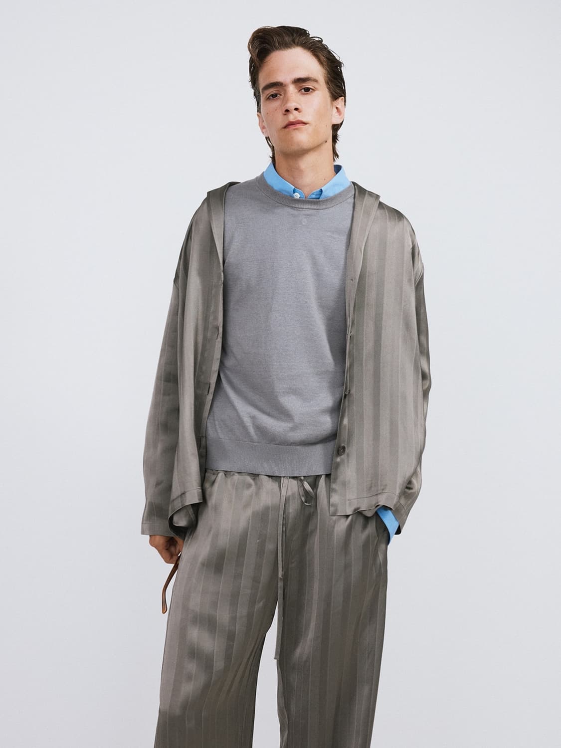 렉토 26SS 실키 라운지 셔츠 미드나잇 그레이 상품이미지2