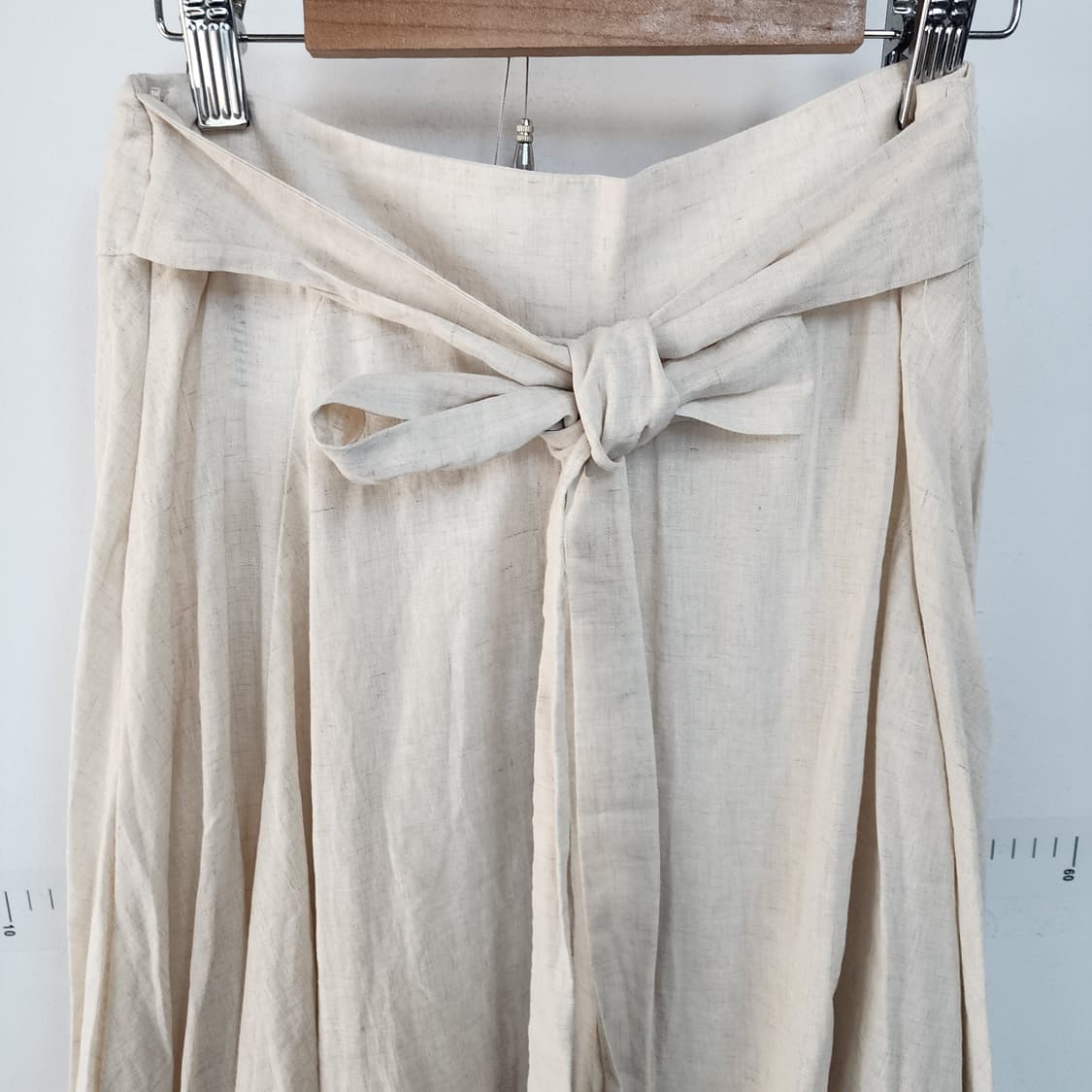 vegetable 린넨 리본 롱 스커트 아이보리 상품이미지2