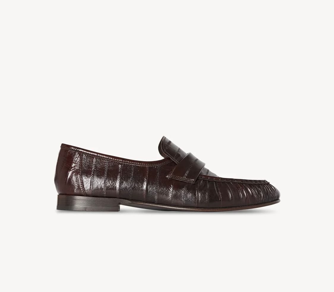 일스킨 소프트 로퍼 브라운 Eel Skin Soft loafer 41 상품이미지1