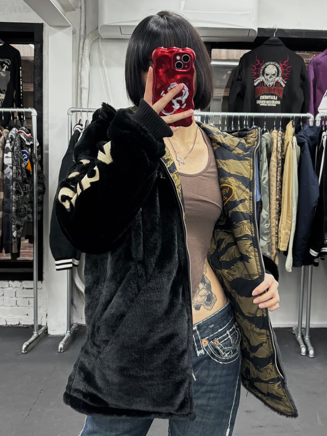 밴슨 레더 리버시블 퍼 후드 자켓 상품이미지1