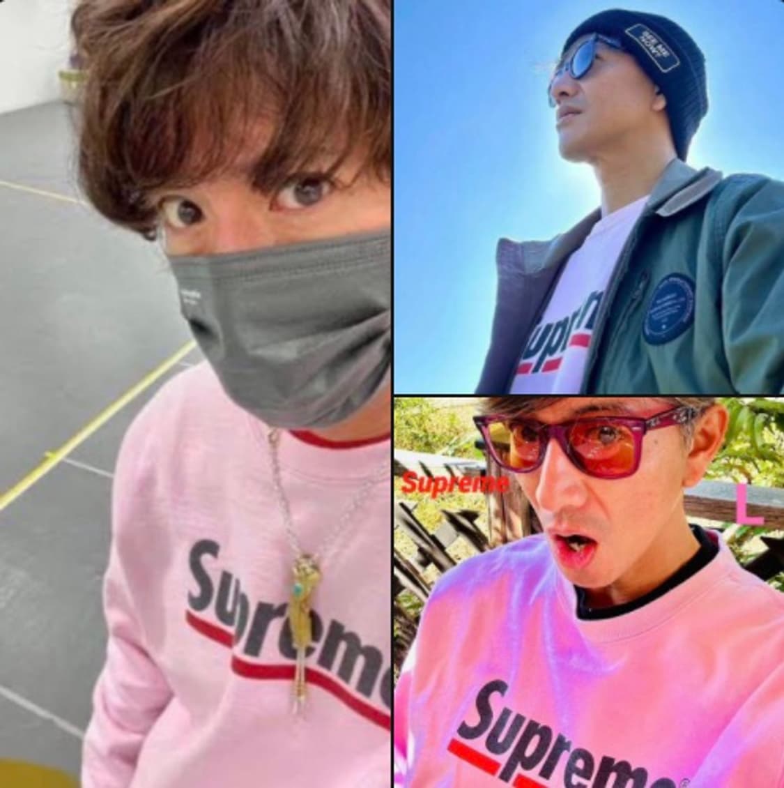 [L] 슈프림 언더라인 맨투맨 스웻 핑크 라지 상품이미지1