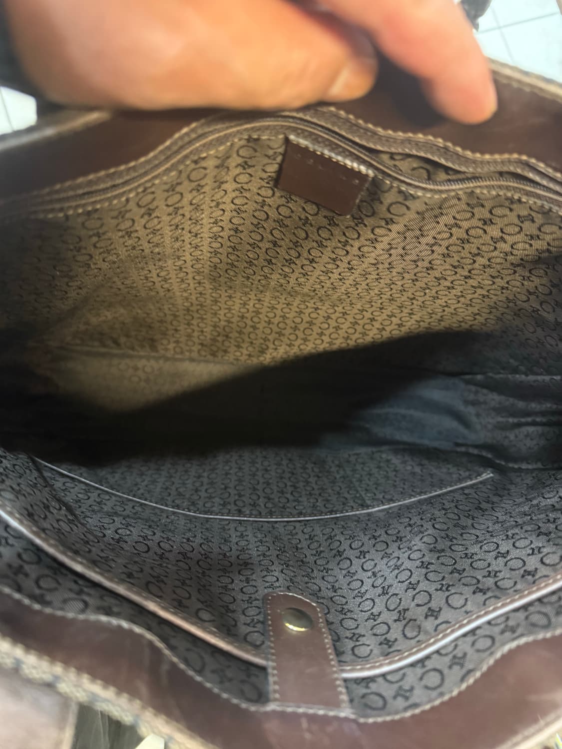 정품 셀린느 C 마카담 캔버스 가죽 토트백 팝니다 상품이미지5