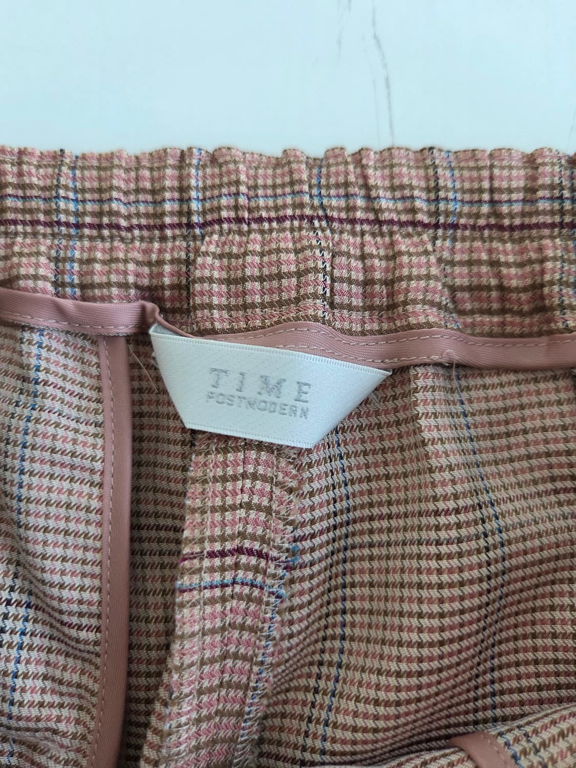 타임 한섬 여성 체크 무늬 와이드 팬츠 61 상품이미지3