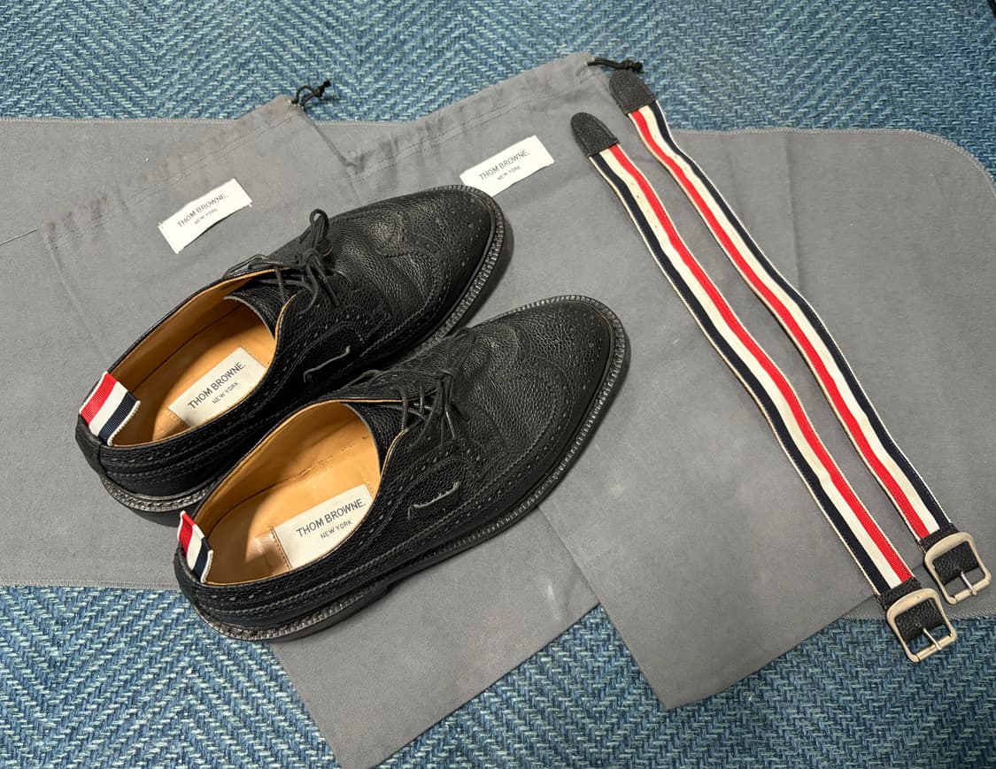 톰브라운 블랙 브로그 윙팁 슈즈 US7 상품이미지2