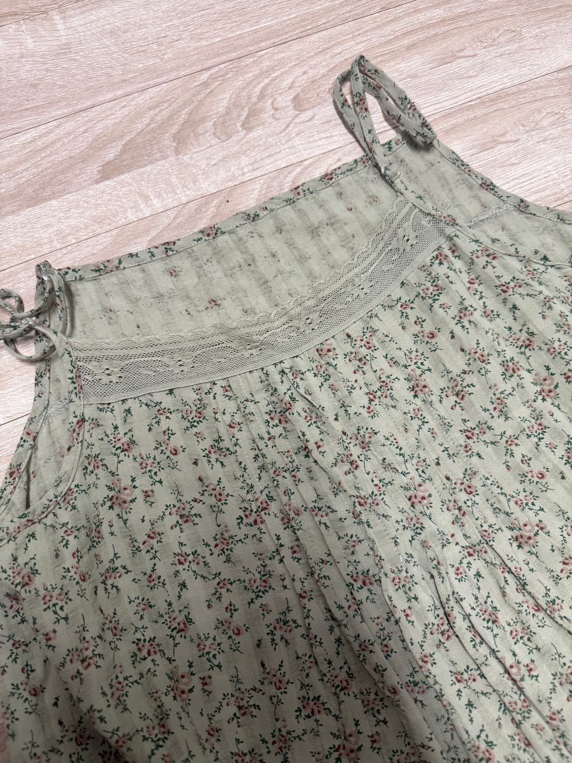 seezul 시즐 킷사 빈티지 플라워 원피스 그린 상품이미지4