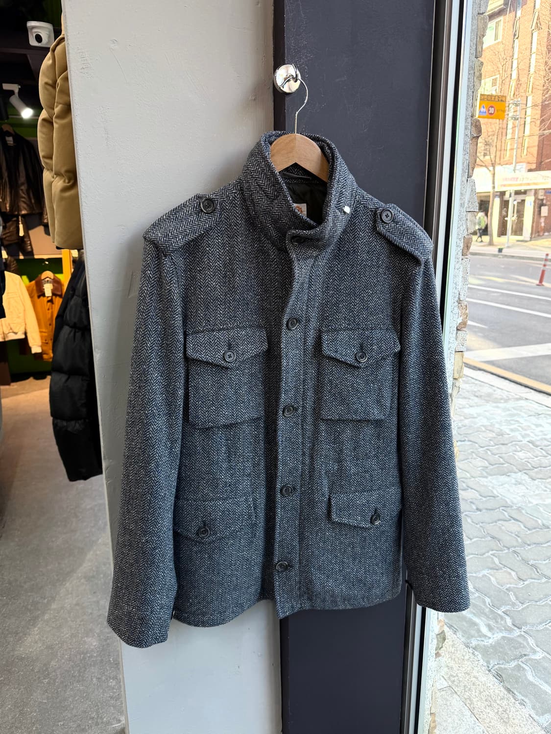 50/ 루이지 보렐리 라나 버진울 견장 코트 자켓 상품이미지2