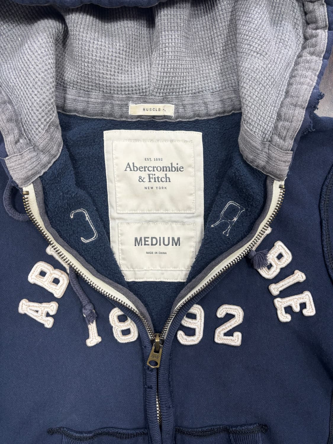 아베크롬비 네이비 기모 후드집업 빈티지 상품이미지5