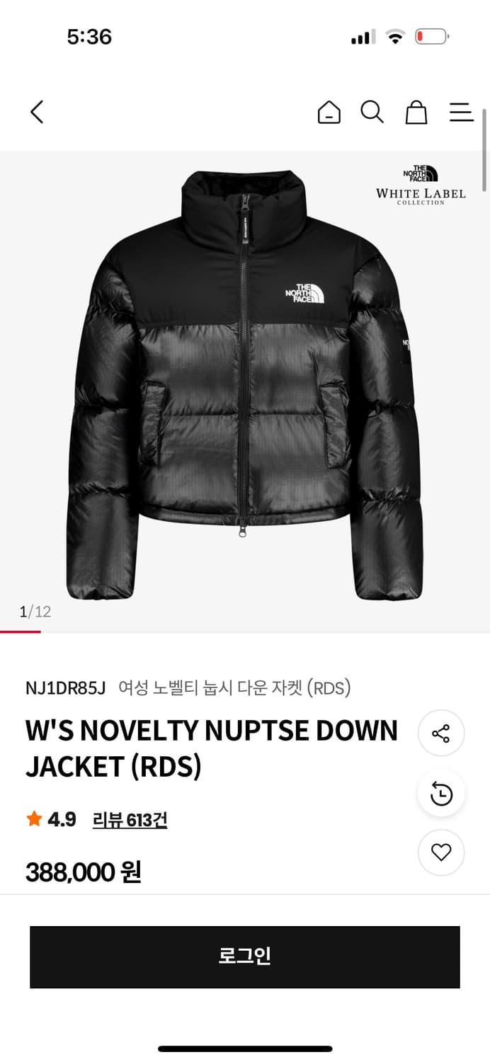 노스페이스 화이트라벨 눕시 패딩 상품이미지5